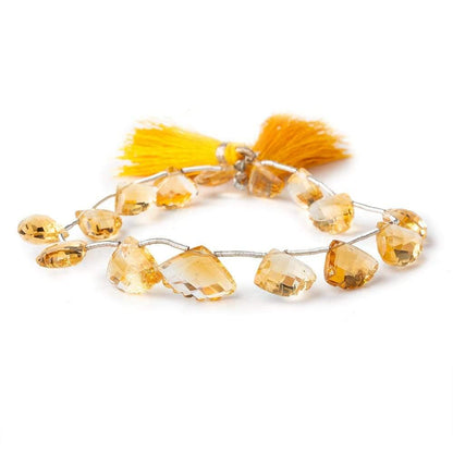 9x12-10x16mm Citrine Faceted Fan Beads 8 inch 15 pieces