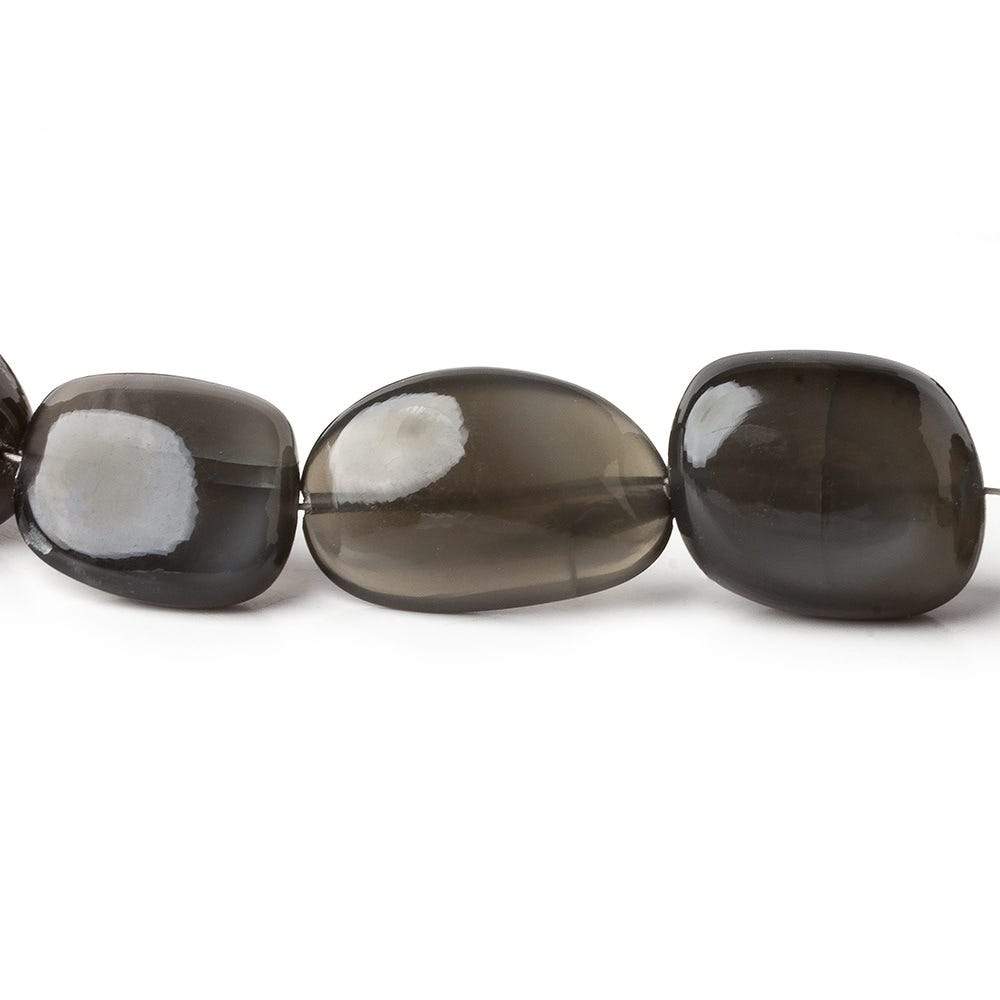 9x13mm - 11x20mm Platinum Grey Moonstone plain nuggets 14.5 inch 19 beads A