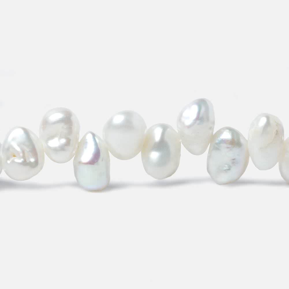 9x5-11x6mm White Top Drill Keshi Freshwater Pearl Beads 15 inch 74 pieces