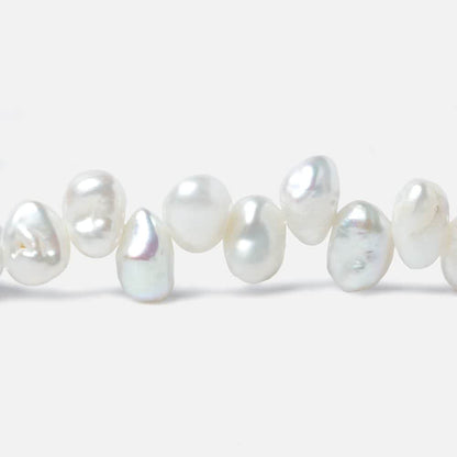 9x5-11x6mm White Top Drill Keshi Freshwater Pearl Beads 15 inch 74 pieces