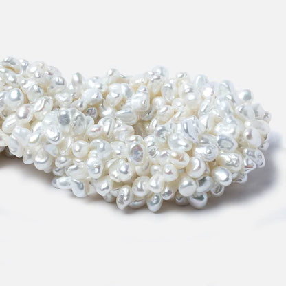 9x5-11x6mm White Top Drill Keshi Freshwater Pearl Beads 15 inch 74 pieces