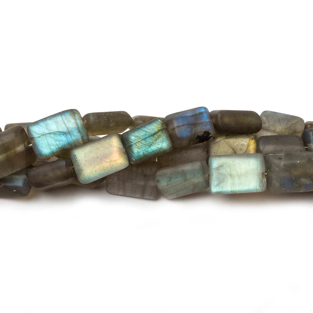 9x6-10x6mm Matte Labradorite plain rectangle beads 7.5 inch 20 pieces