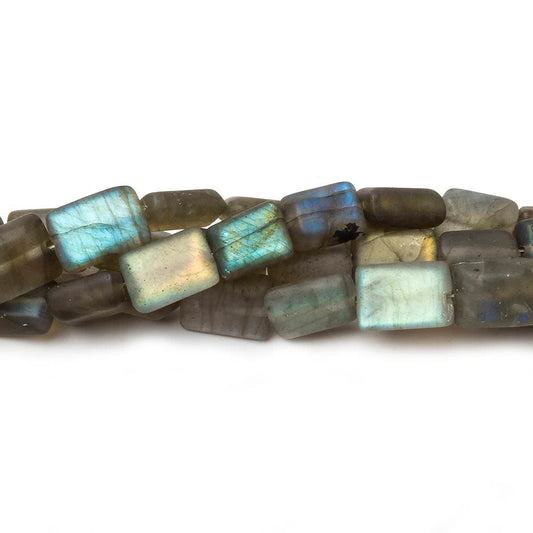 9x6-10x6mm Matte Labradorite plain rectangle beads 7.5 inch 20 pieces
