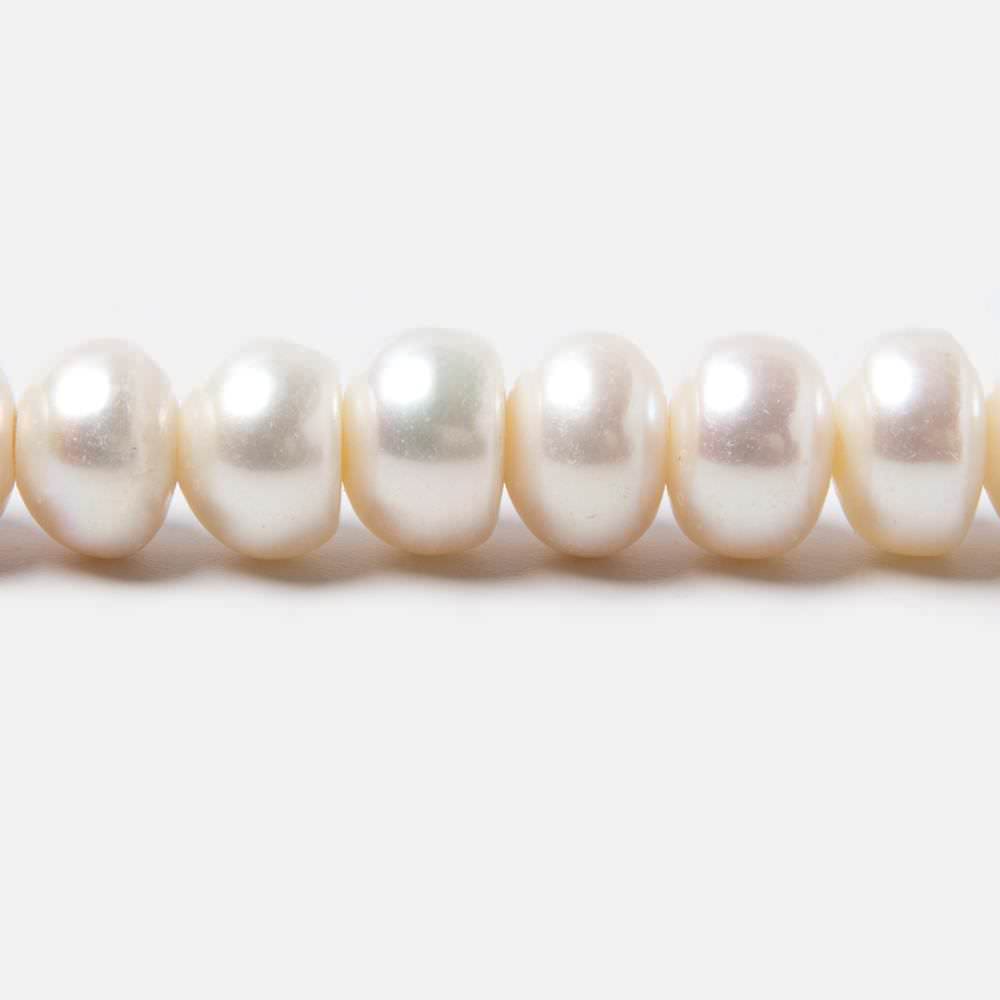 9x6-10x6mm Off White Button 2.5mm Drill Hole Freshwater Pearls 28 pcs
