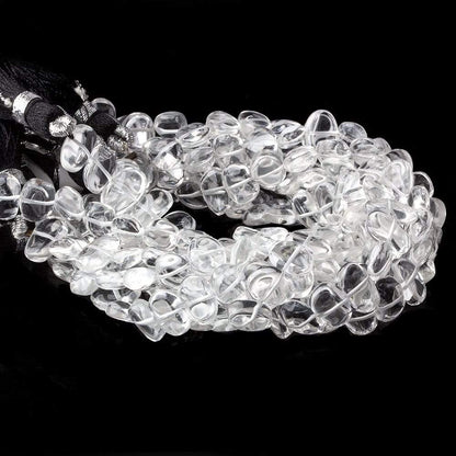 9x6-10x7mm Crystal Quartz Plain Nugget Beads 8 inch 30 pieces