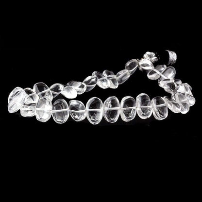 9x6-10x7mm Crystal Quartz Plain Nugget Beads 8 inch 30 pieces