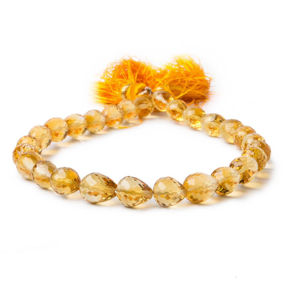 9x6-11x6mm Citrine Straight Drilled Faceted Tear Drop 8 inch 20 pieces