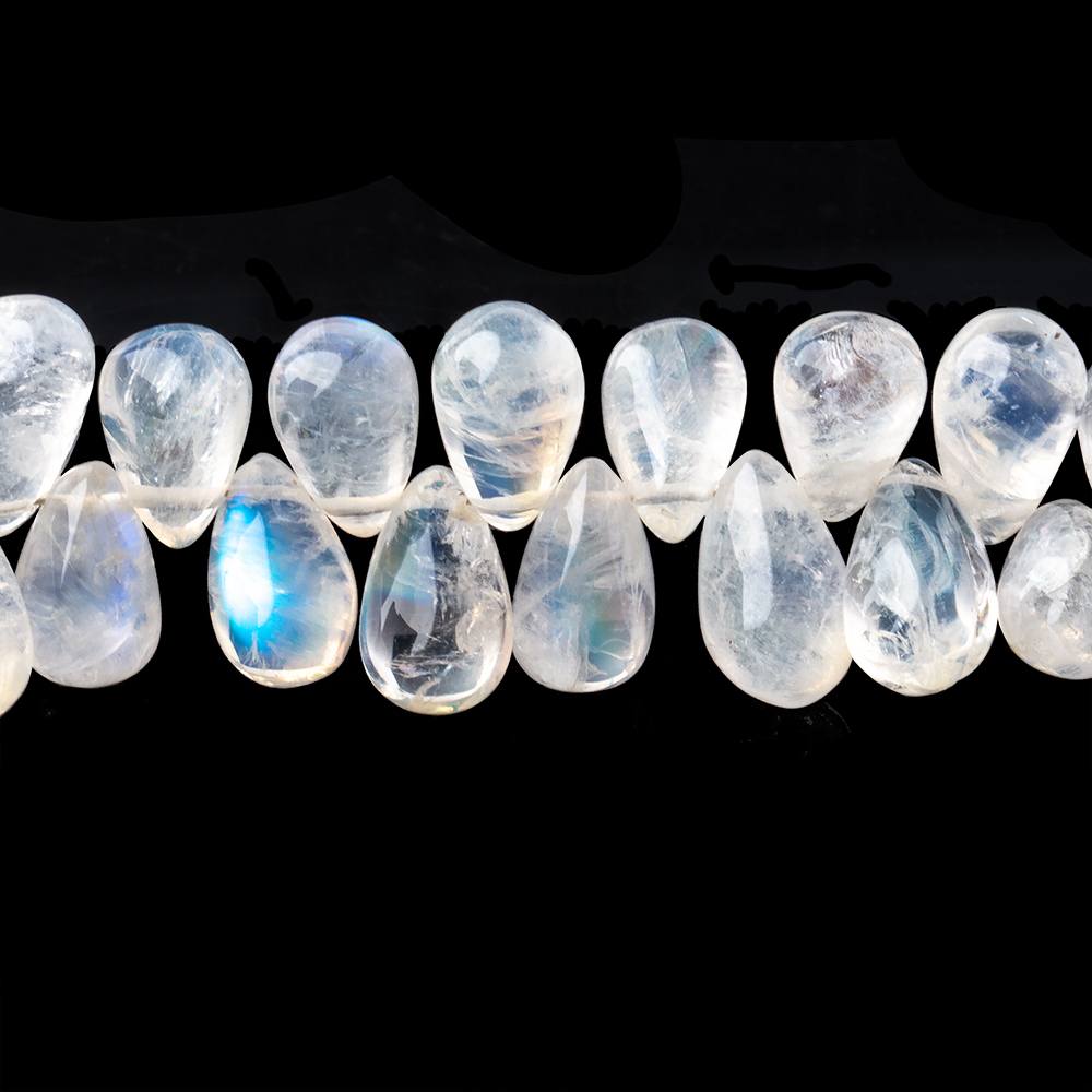 9x6-11x6mm Rainbow Moonstone Plain Tear Drop Beads 9 inch 62 pieces
