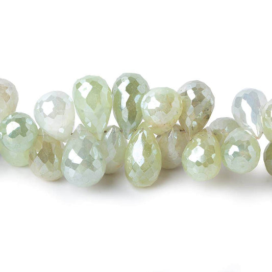 9x6-11x7mm Mystic Prehnite tear drop briolette beads 7.5 inch 66 pieces AAA