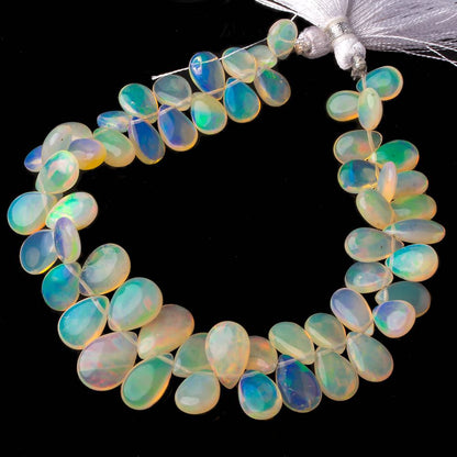 9x6-12x9mm Ethiopian Opal Plain Pear Beads 7.5 inch 75 pcs AA Grade