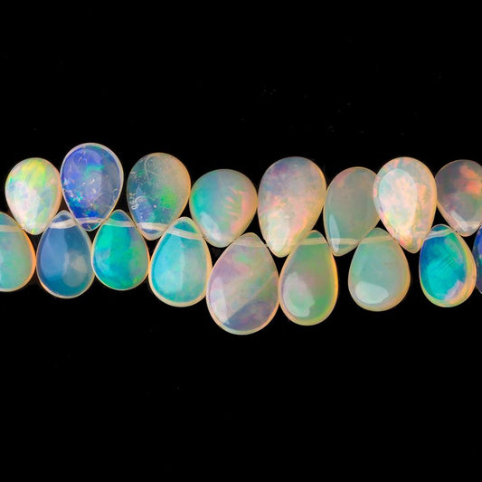 9x6-12x9mm Ethiopian Opal Plain Pear Beads 7.5 inch 75 pcs AA Grade