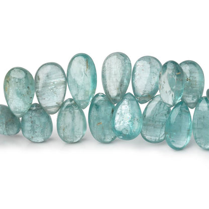 9x6-14x8mm Teal Kyanite Plain Pear Beads 7 inch 50 pieces
