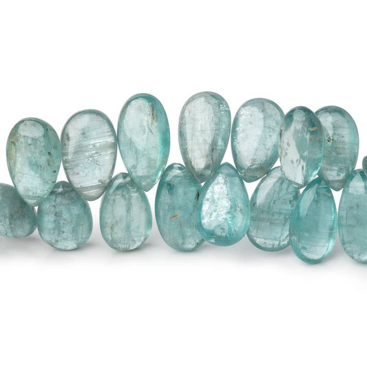 9x6-14x8mm Teal Kyanite Plain Pear Beads 7 inch 50 pieces