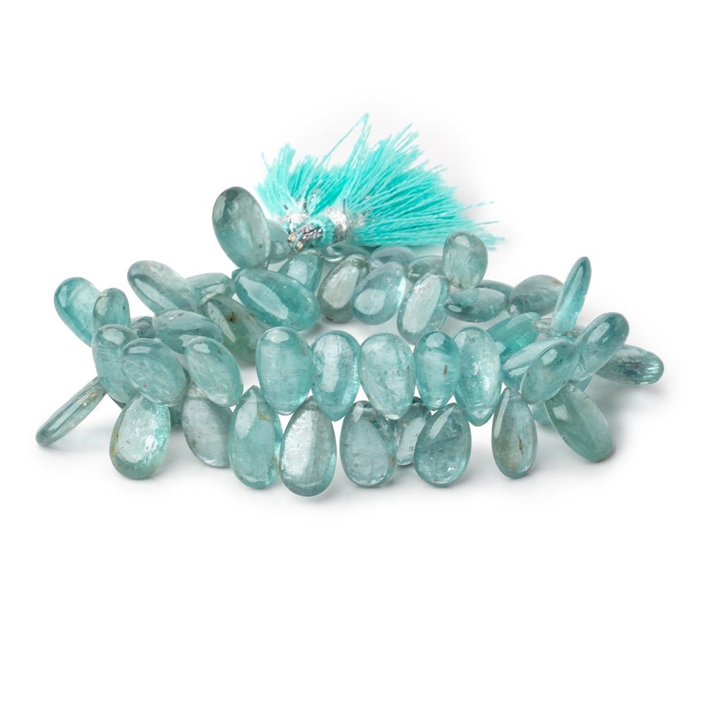 9x6-14x8mm Teal Kyanite Plain Pear Beads 7 inch 50 pieces