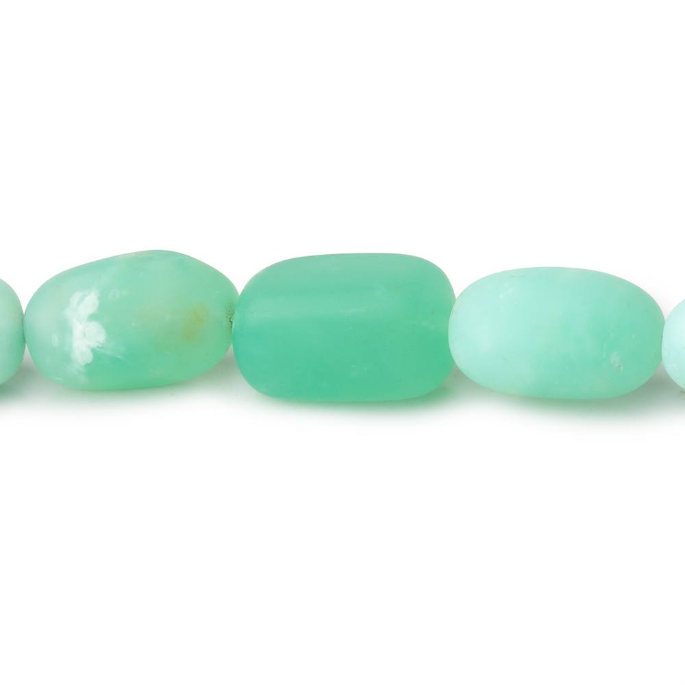 9x6-15x10mm Matte Prase Opal Plain Nugget Beads 18 inch 36 pieces