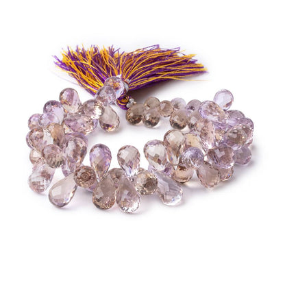 9x6-15x8mm Ametrine Faceted Tear Drop Beads 8 inch 68 pieces