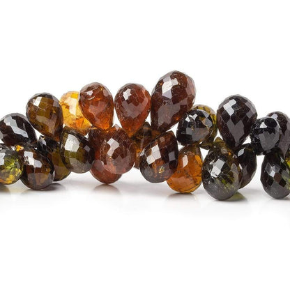 9x6-15x8mm Multi Color Tourmaline Tear Drop Beads 8 inch 69 pieces