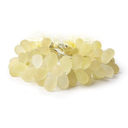 9x6-15x9mm Frosted Lemon Quartz Faceted Tear Drops 7.5 inch 69 pcs