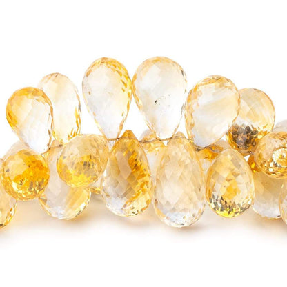 9x6-17x9mm Citrine Faceted Tear Drop Beads 7.75 inch 73 pieces