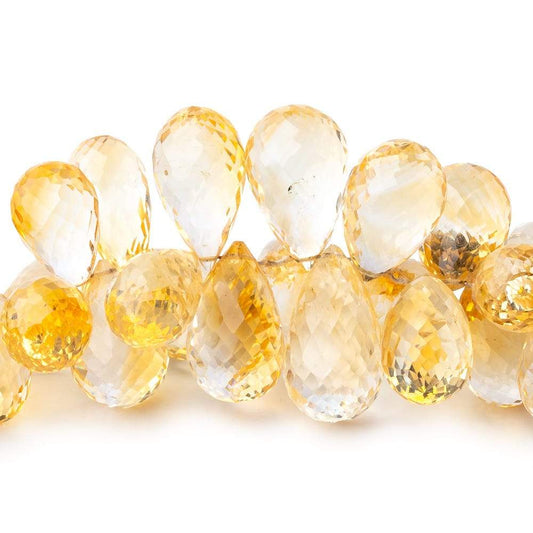 9x6-17x9mm Citrine Faceted Tear Drop Beads 7.75 inch 73 pieces