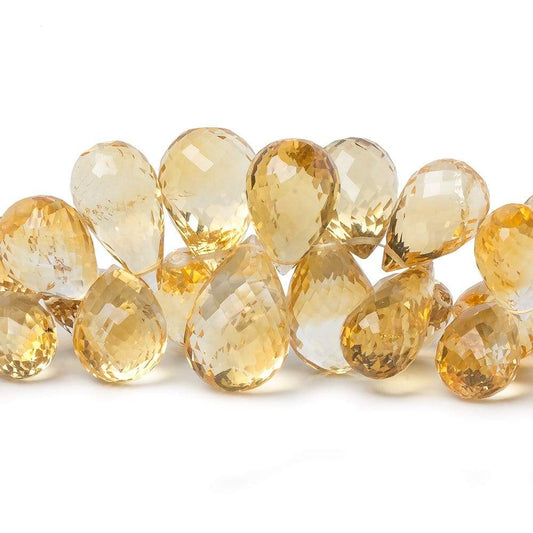 9x6-18x11mm Citrine Tear Drop Briolette 8 inch 65 pieces