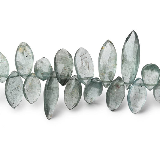 9x6-18x6mm Moss Aquamarine Faceted Marquise Beads 8.5 inch 66 pieces