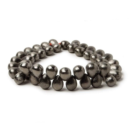 9x6mm Black Gold plated Copper Brushed Tear Drop Beads 8 inch 52 pieces