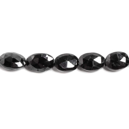 9x6mm Black Spinel Straight Drill Faceted Oval 16 inches 40 pcs