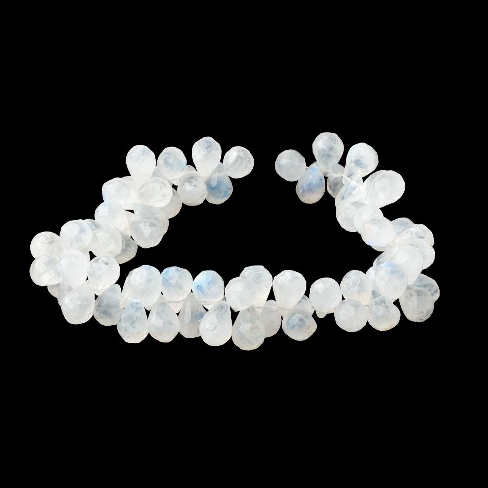 9x6mm Rainbow Moonstone Faceted Tear Drop 8.5 inch 59 Beads