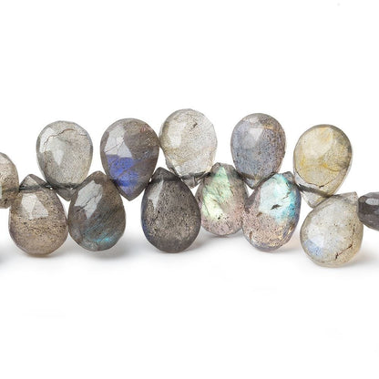9x7-10x7mm Labradorite faceted pear briolette beads 8 inch 50 pieces  A