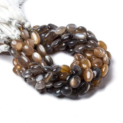 9x7-10x7mm Sunstone & Moonstone plain nugget beads 9 inch 22 beads