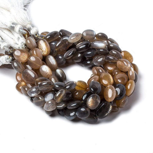 9x7-10x7mm Sunstone & Moonstone plain nugget beads 9 inch 22 beads