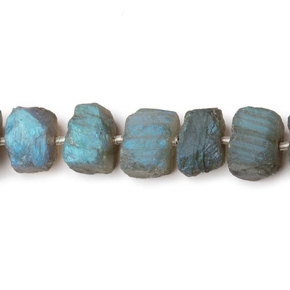 9x7-10x8mm Matte Labradorite Nuggets 7 inch 20 Beads