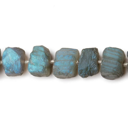9x7-10x8mm Matte Labradorite Nuggets 7 inch 20 Beads