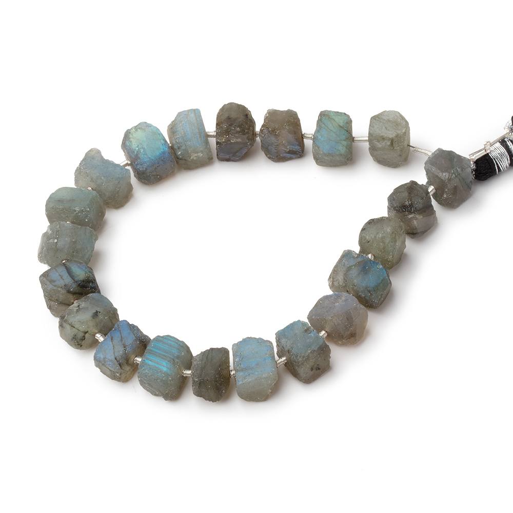 9x7-10x8mm Matte Labradorite Nuggets 7 inch 20 Beads