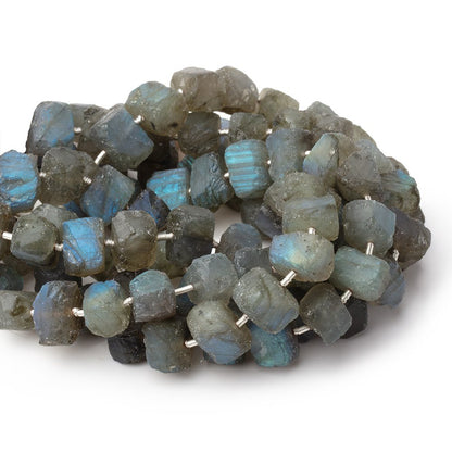 9x7-10x8mm Matte Labradorite Nuggets 7 inch 20 Beads