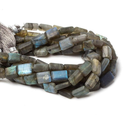 9x7-10x8mm Matte Labradorite plain rectangle beads 7.5 inch 17 pieces