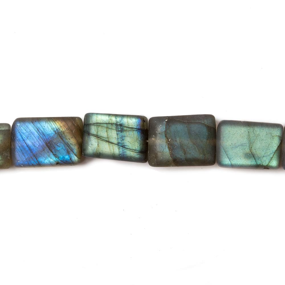 9x7-10x8mm Matte Labradorite plain rectangle beads 7.5 inch 17 pieces