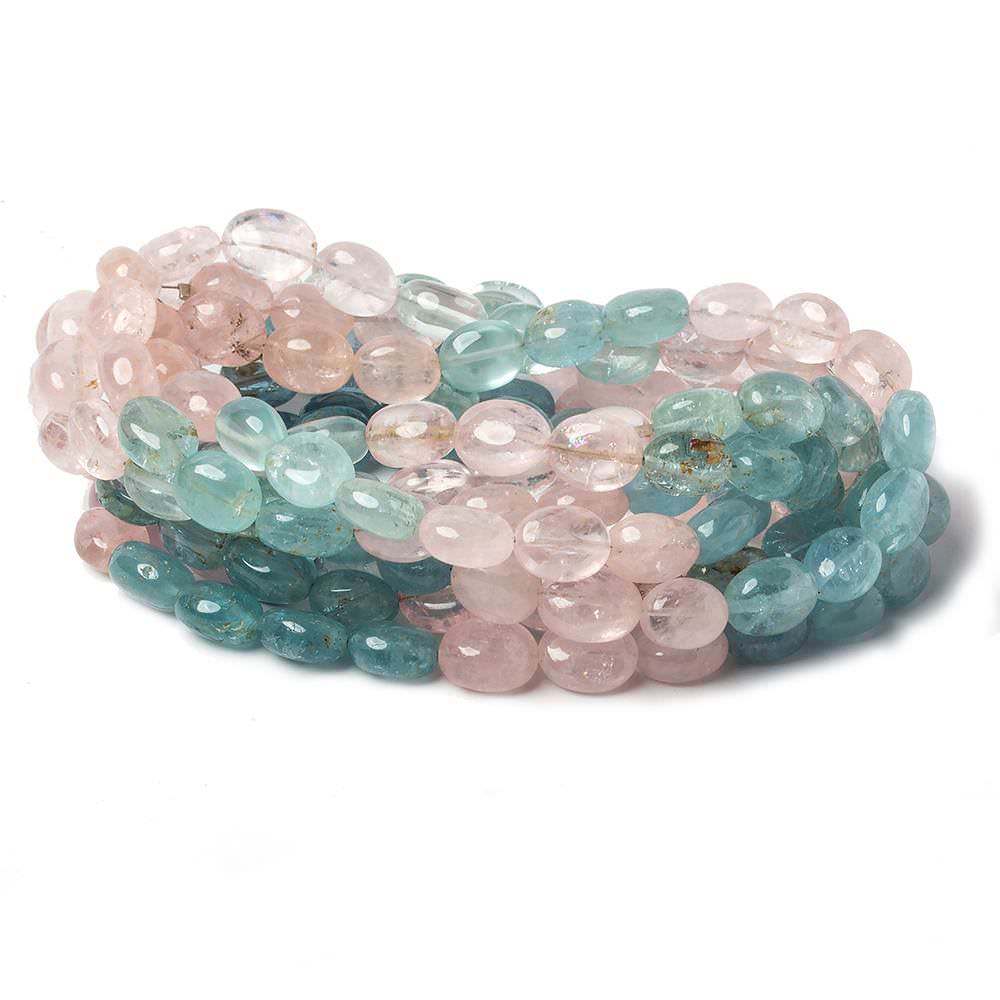 9x7-10x8mm Multi Beryl plain oval beads 16 inch 43 pieces