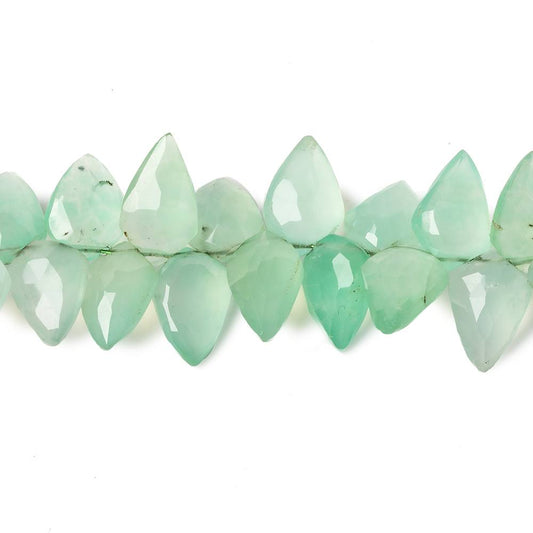 9x7-11x6mm Chrysoprase shoulder drilled faceted pears 8 inch 56  beads