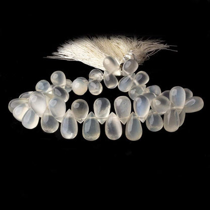 9x7-11x6mm Off White Moonstone Plain Tear Drop Beads 7.5 inch 50 pcs