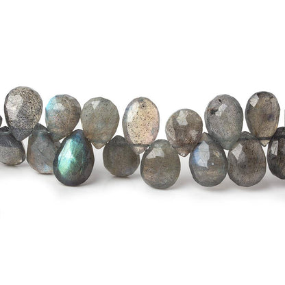 9x7-11x7mm Labradorite Faceted Pear Beads 9 inch 55 pieces