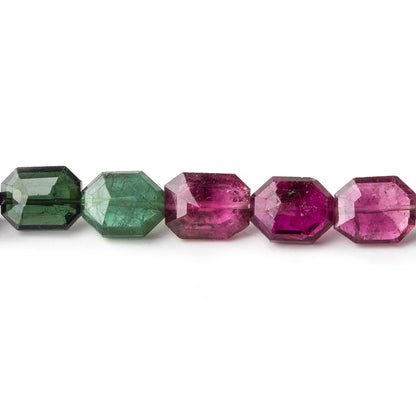 9x7-11x7mm Multi Color Tourmaline Faceted Modified Rectangles 15 inch 37 beads AA