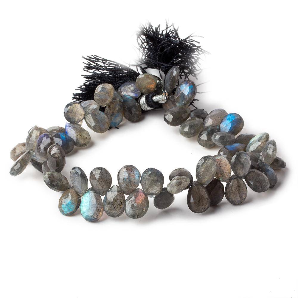 9x7-11x8mm Labradorite Faceted Pear Briolette Beads 9 inch 60 pieces