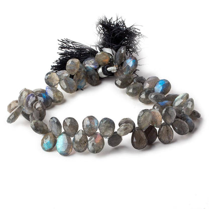 9x7-11x8mm Labradorite Faceted Pear Briolette Beads 9 inch 60 pieces