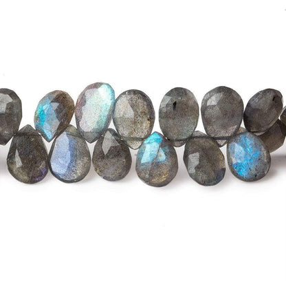 9x7-11x8mm Labradorite Faceted Pear Briolette Beads 9 inch 60 pieces