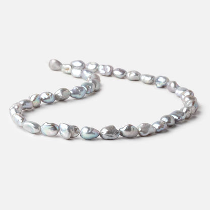 9x7-11x8mm Silver Keshi Straight Drilled Freshwater Pearls 16 inch 36 Beads