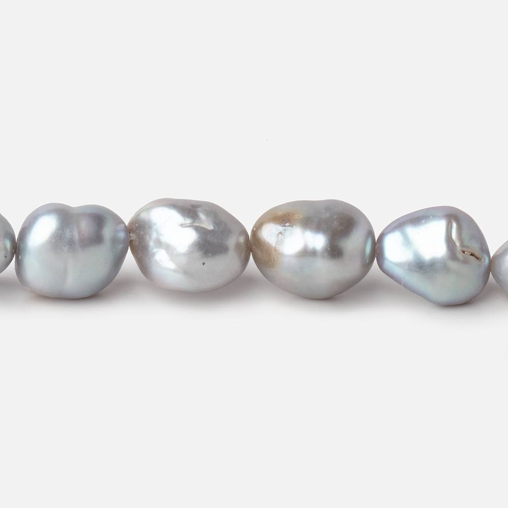 9x7-11x8mm Silver Keshi Straight Drilled Freshwater Pearls 16 inch 36 Beads