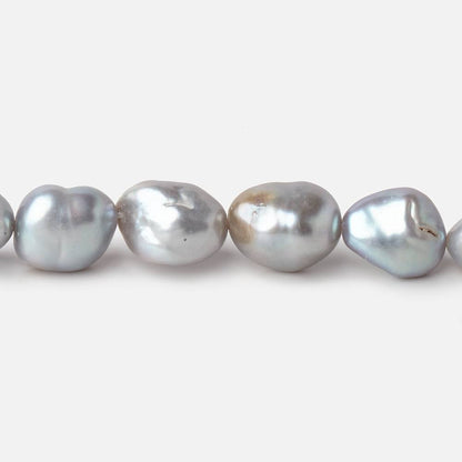 9x7-11x8mm Silver Keshi Straight Drilled Freshwater Pearls 16 inch 36 Beads