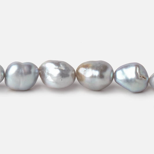 9x7-11x8mm Silver Keshi Straight Drilled Freshwater Pearls 16 inch 36 Beads
